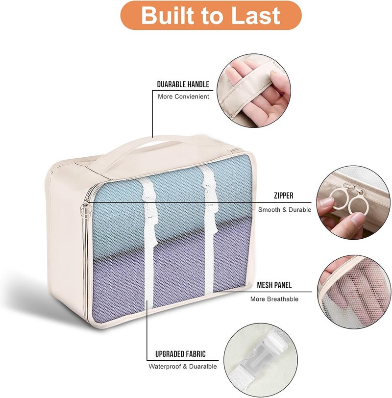 YEEYAA Packing Cubes for Travel - 8 Set Luggage Organizer Bags for Family, Mesh Breathable Travel Packing Cubes for Suitcases Durable Travel Essentials Bags Set - Image 4